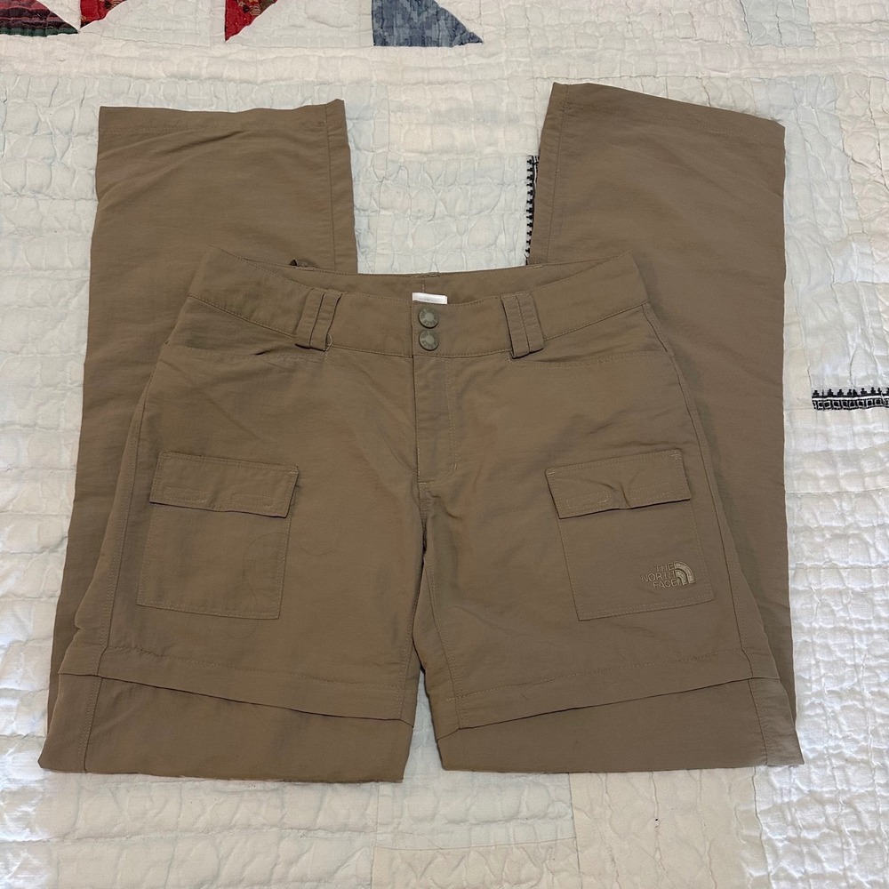 The North Face Convertible Hiking Pants Tan Khaki Zip Off Cargo